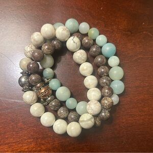 Beaded stone bracelets, neutral goes with everything!